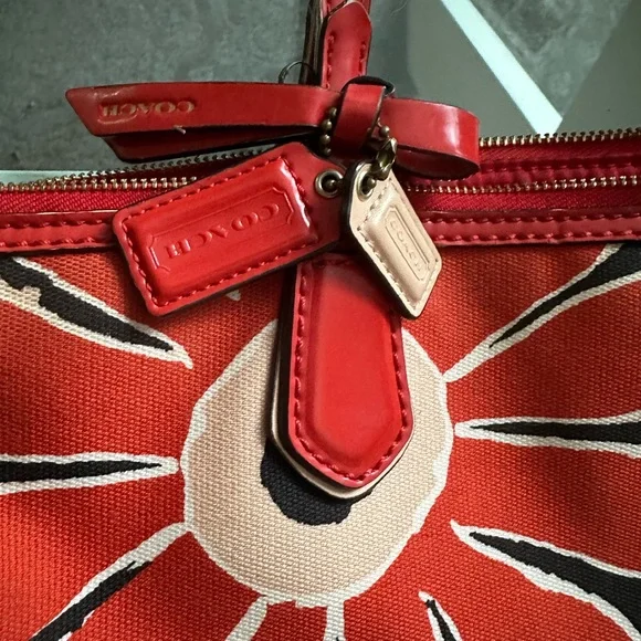 Coach Vibrant Poppy Tote - Picture 5 of 11